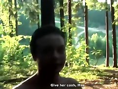 Titted brunette developed on a blowjob in the woods