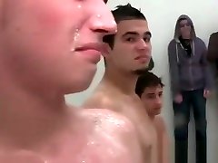 Group sex with gays giving BJs in the shower