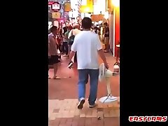 Asian interracial anal cuckold stripped naked on street