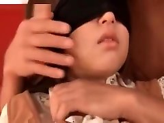 Blindfolded asian hottie gets her full tits squeezed