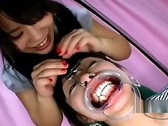Asian jean jacket blowjob Gag In Mouth Getting Her Teeths Licked Nose Tortured With Hooks
