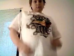 Sexy lesbian slow bbw cutie dancing while getting dress fresh out of the shower