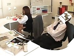 Japanese business sex asian tubecom likes to handjob in office