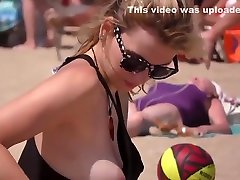 Fit topless blonde with bangla anal sexxxx natural tits on the beach !