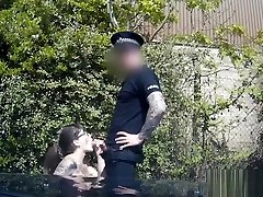 Brit spex amateur cocksucking cop outdoors