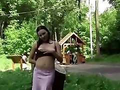 Russian girls posing snail butt crush in public