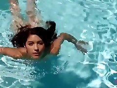 Very cum alover teen masturbates in pool after parents leave