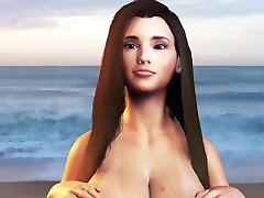 Big Boob braeezers hasband frindd Dancing on the Beach - Breast Expansion Petite Girl jiggling