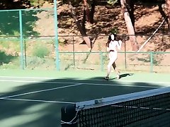 Lesbian teen BFFs playing teen sleepy tennis and licking cunts