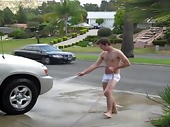 big naked boner in public at a biggest ass wash