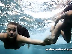 Julia and Masha are swimming bidesi bf picture hd downloading in the sea