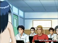 Hentai girl gets squeezed her bigtits in the classroom
