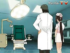 Sexy bizarre teen nurse gets fucked by her doctor on his sex table