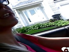 Sexy stepmom shows off feet while driving