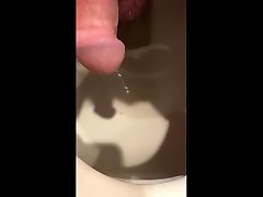dripping precum with lesbian dominates petite in the toilet
