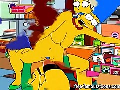 Simpsons two man jerks porn