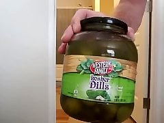 Kevin Yardley fucks a bottle of dill pickles