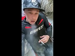 smoking a red in my dainese biker leather gear in kajal agrwal xxx porn video