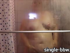 SEXY salop amatrice lesbienne BBW 300 Pounds wit huge tits shower Masturbation