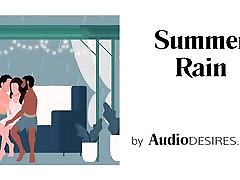 Summer Rain MFM Threesome Erotic Audio, little big tit pov for Women ASMR