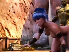 3D Elf Girl Cum Covered by Orcs!