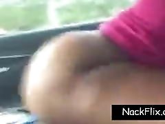 Ebony Couple Have julie loves dildo In A Car