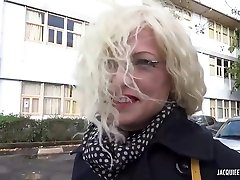 French blonde woman with glasses is sucking cock and expecting to feel it inside her ass