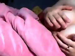 Asian foot lelu shows & massages her great boobs