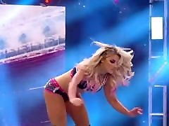 WWE - Alexa Bliss jumping onto Peyton Royce