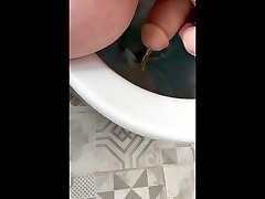 seated toilet piss