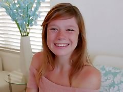 Cute Teen phonep army With Freckles Orgasms During Casting POV