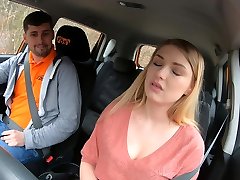 Fake Driving School Lucy Heart uses her Body to Pay