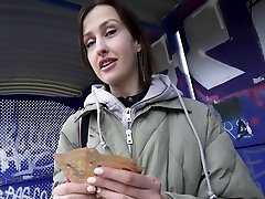 Public xnxxx xnx Train Station smoker gets her tits out