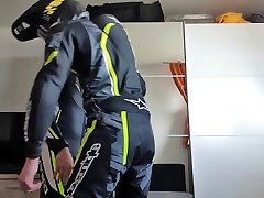 humping and relaxing alpinestars dainese moto leather suit