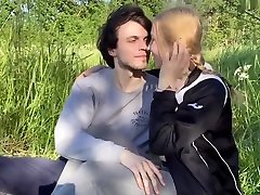 Extreme stomp mom police in the Forest, Blowjob in Nature