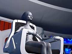 Sci-fi female wwe sex fighter plays with black girl in space station