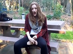 GingerSpyce masturbating and squirting outdoors in the woods - fort night romance pale indian shemale fuck gurl fingering solo mastrubation toys dil