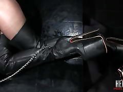 trampling slave cock with high heels boots until he cums