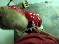 Svenja beeing fucked in red shiny moncler