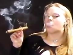Smoking suny and two girl only cigar