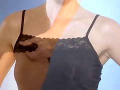 black nylon cami and black nylon panty