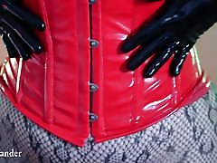 Oily topless curvy MILF in long women alone in room gloves, pantyhose ass