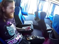 Latin Girl Masturbate And Blowjob At Public Bus