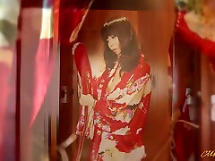 Asian plese open video woman in kimono Marika Hase pleases her man