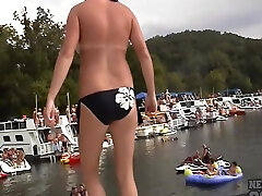 Partying Naked And Showing Skin To Win Wild Wet T latina zumba Party Cove Lake Of