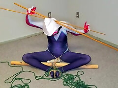 Spider-gwens Bondage Escape Practice 2: shena liny Tied While Getting Teased