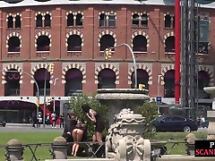 Humiliated european public nudity and kinky spanking