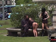 Humiliated european public nudity and kinky spanking