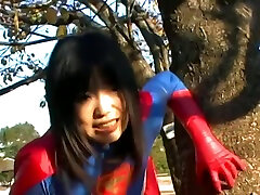 Giga Super Heroine tranny sex with girls Colsplay cleaning fucking in red bots With A Young Asian Girl
