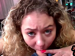 Curly Hair - Curly Teenie Sucking Big Cock In Pov Before Cowgirl Sex